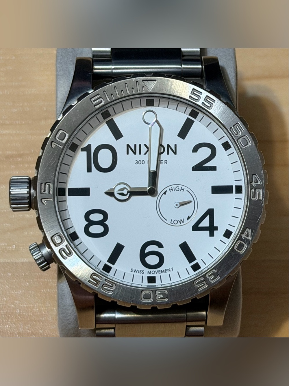 Nixon The 51-30 "Simplify" White Silver Men's Analog Tide Watch PARTS OR REPAIR